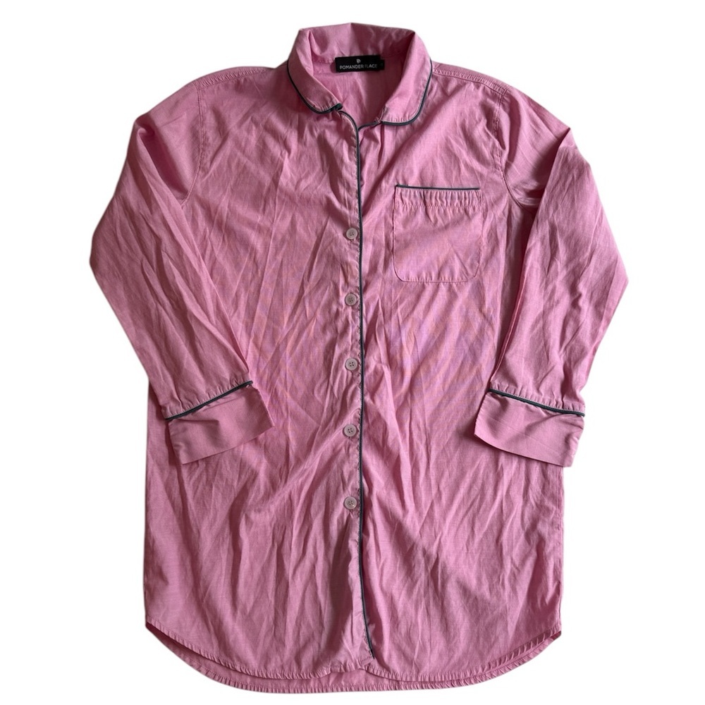 Pomander Place Sleep Shirt Dress XS Oversized Button-Up Loungewear Beach CoverUp